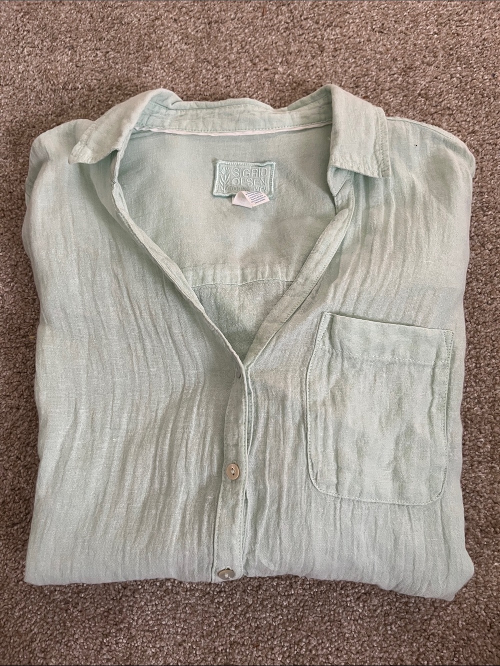 Sigrid Olsen 100% Linen Top